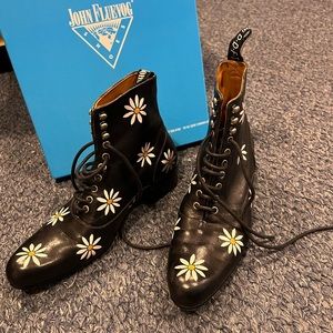 John Fluevog Eugene hand-painted Floral - Out of Stock